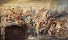 The Council of Gods, sketch by Peter Paul Rubens